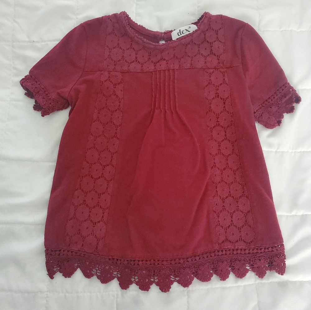 Short Sleeve Top with Lace Detail